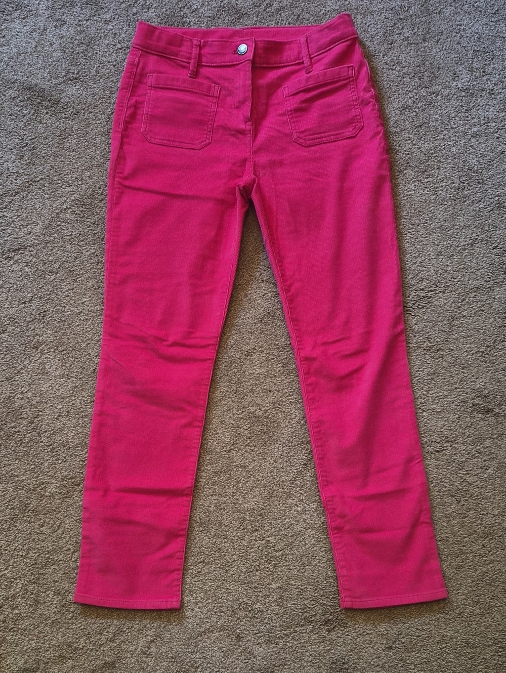 JCREW Crewcuts Bright Pink Girls Cord Slim Pant Sz 14